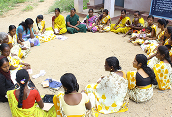 Women from SHGs under UP Government make Solar Lamps for Students