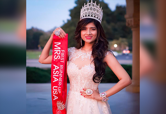 Radhika Rane Bhosale of Pune Crowned as Runner-up at Mrs Asia USA contest