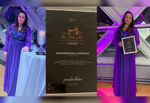 Social Activist & Philanthropist Nidarshana Gowani Honored as one of the Top 50 Influential Indians