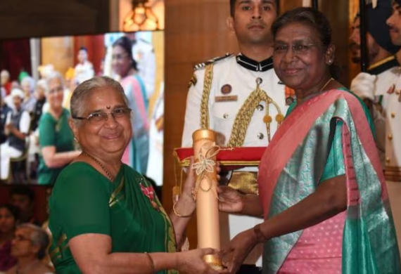 Renowned Philanthropist &  Author Sudha Murty Awarded the Padma Bhushan