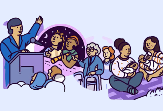 Google honours Women Supporting Women with a Doodle on International Women's Day